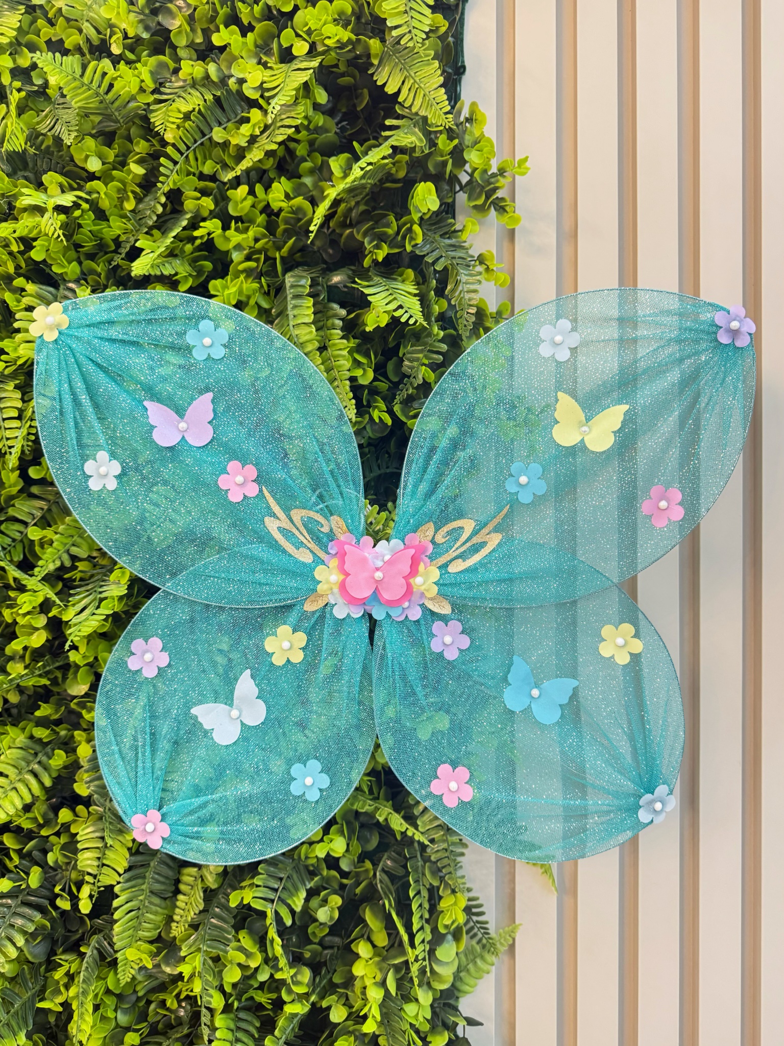 Asa Borboleta Verde Jardim Encantado Fada Super Luxo