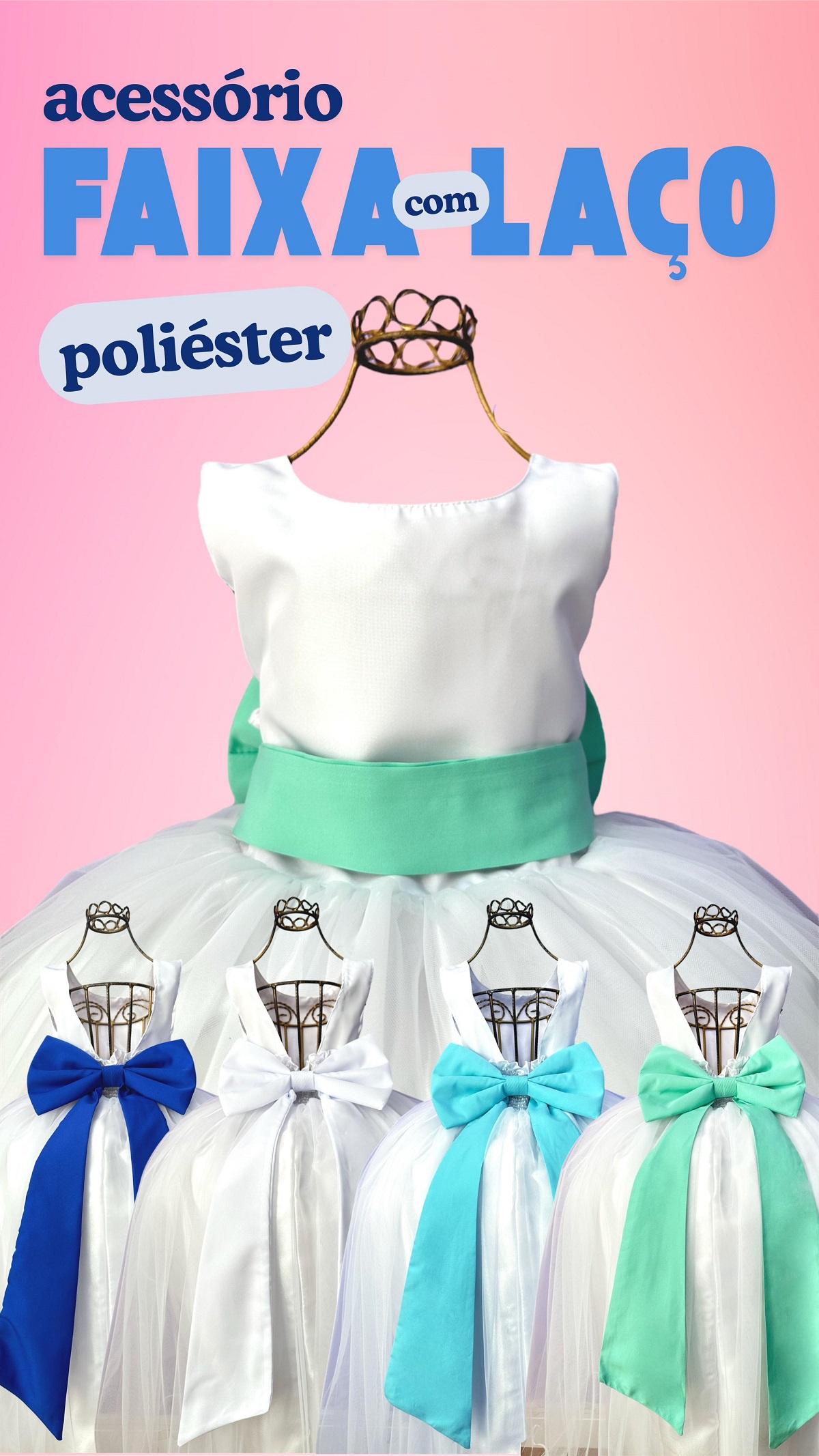 Faixa ajustável com Laço feitos de Poliéster várias cores para Vestidos