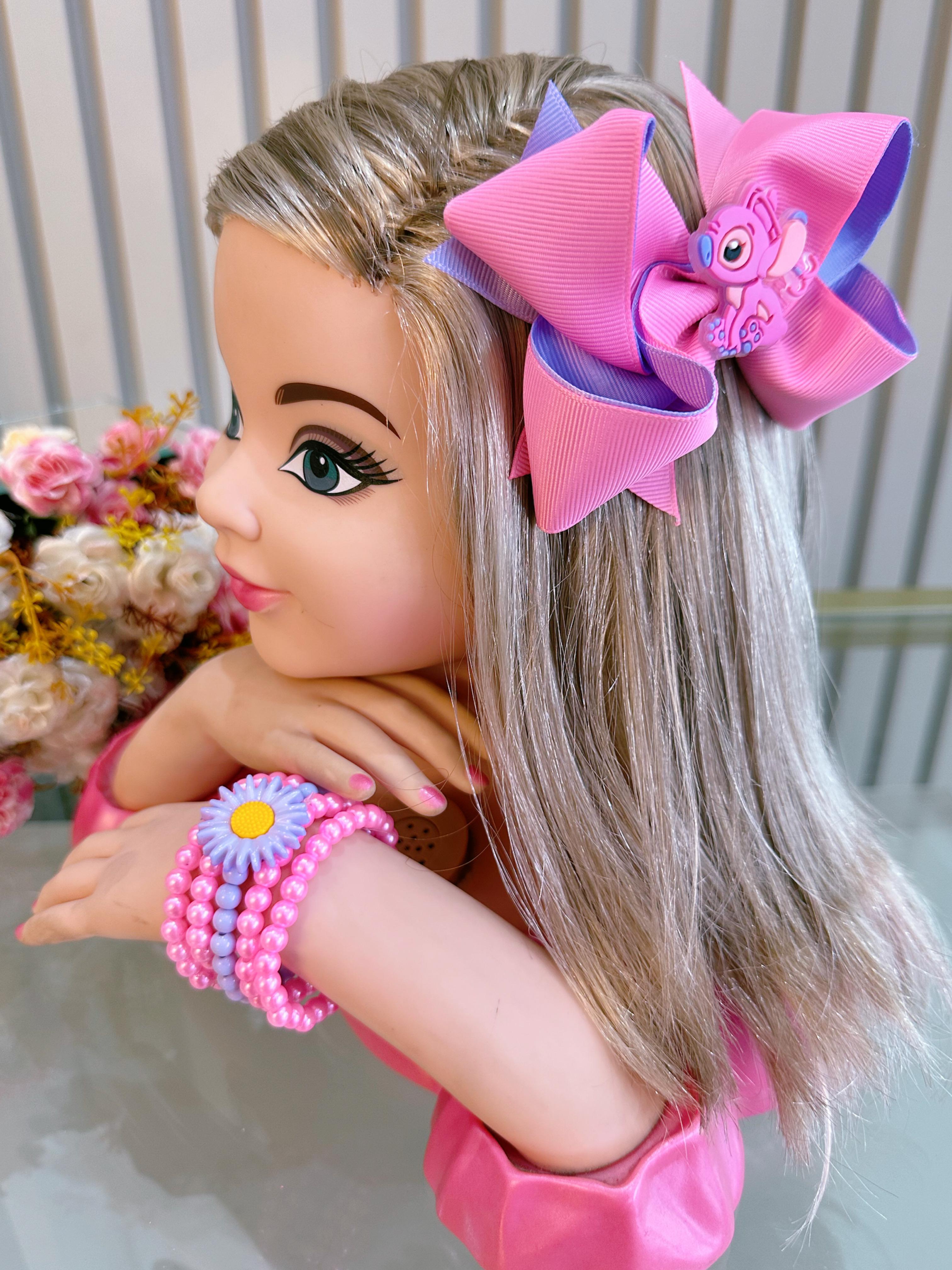 1 Kit Laço e Pulseira Infantil da Lilo Angel e Stitch