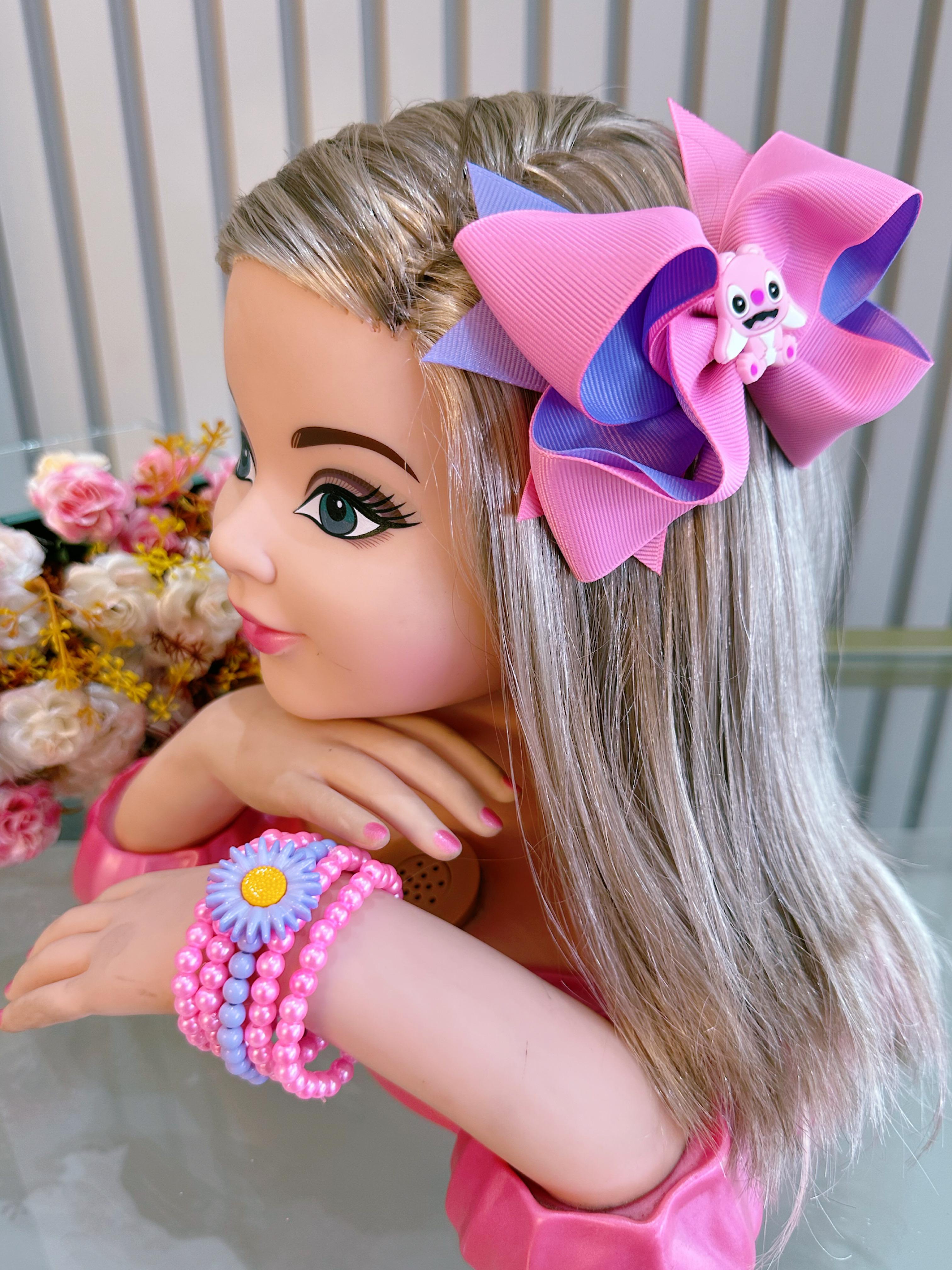 1 Kit Laço e Pulseira Infantil da Lilo Stitch e Angel Baby