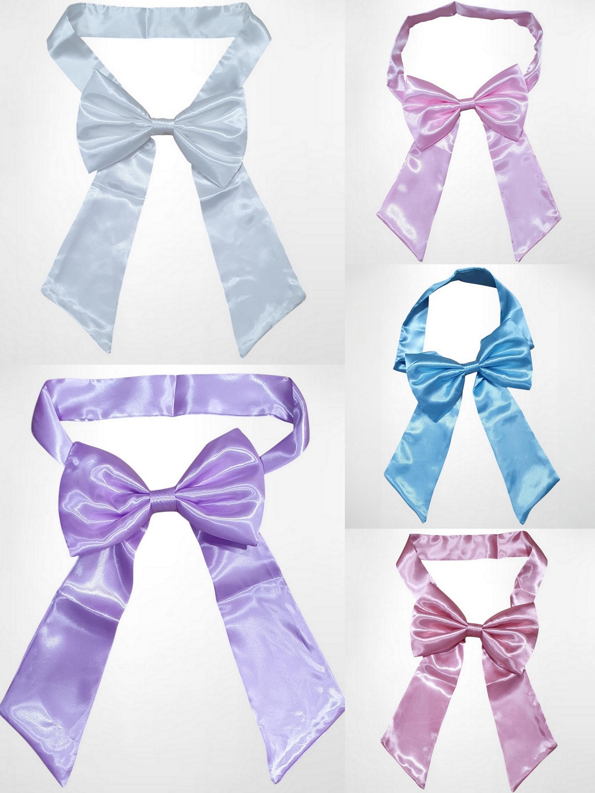 Cinto ajustável com Laço feitos de cetim várias cores para Vestidos