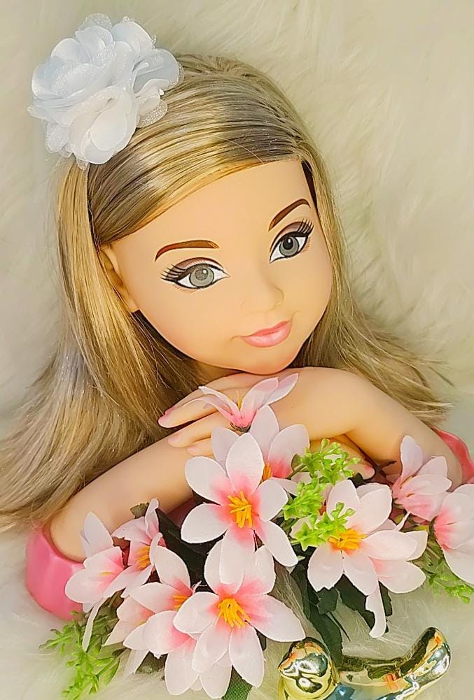 Flor Pompom Branco Com Bico de Pato Luxo