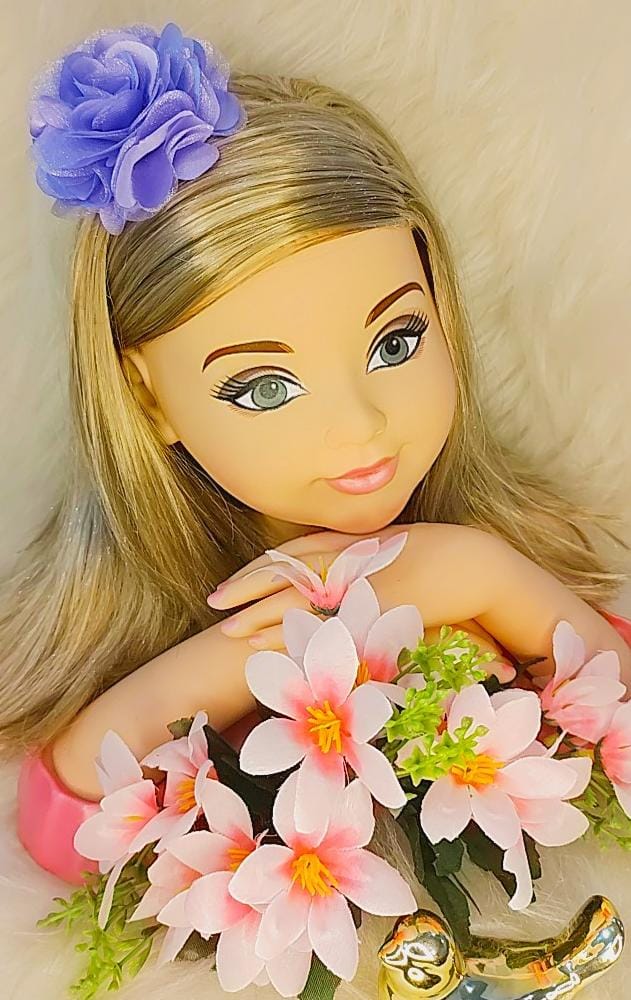 Flor Pompom Lilás Com Bico de Pato Luxo