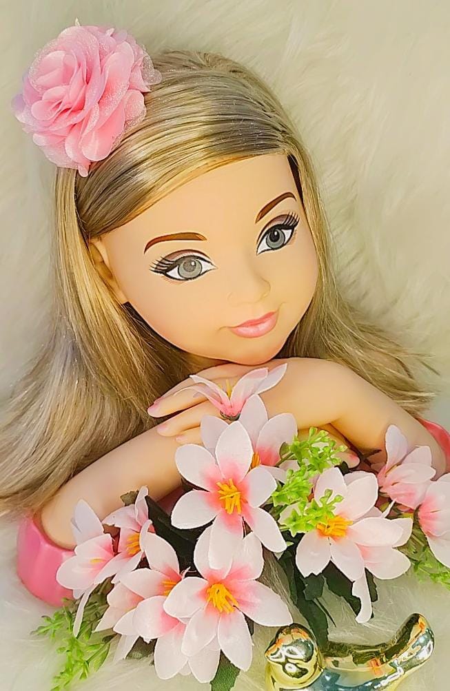 Flor Pompom Rosa Bebê Com Bico de Pato Luxo