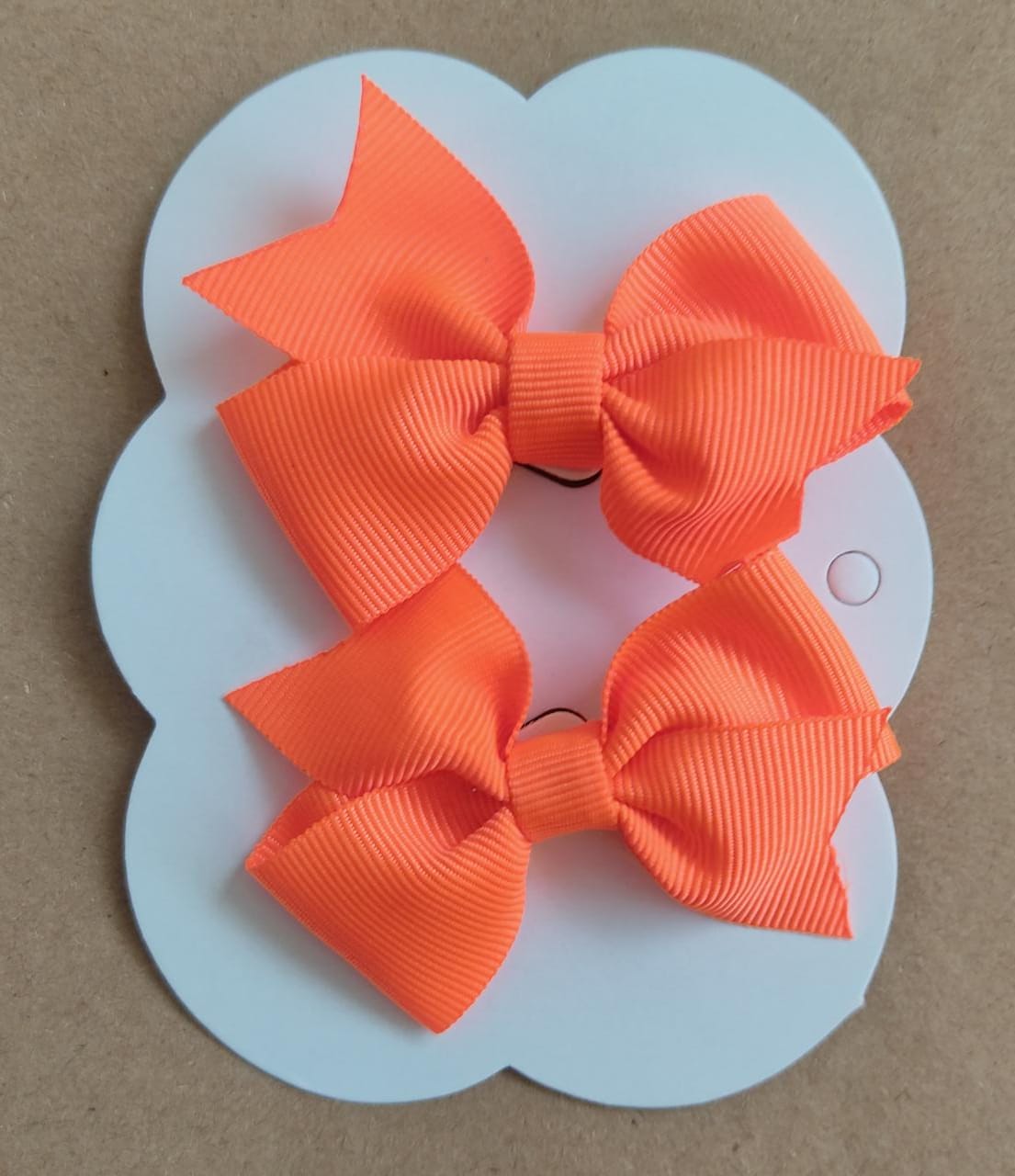 Kit de Dois Laço Baby Infantil Laranja Neon Nó Bico de Pato