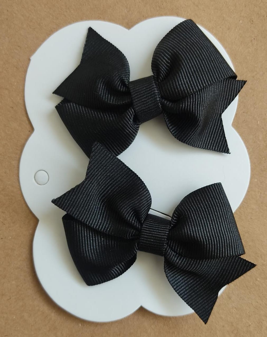 Kit de Dois Laço Baby Infantil Preto Nó Bico de Pato
