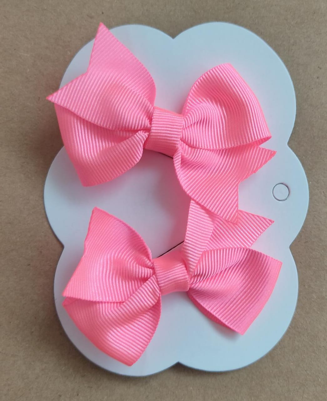 Kit de Dois Laço Baby Infantil Rosa Neon Nó Bico de Pato