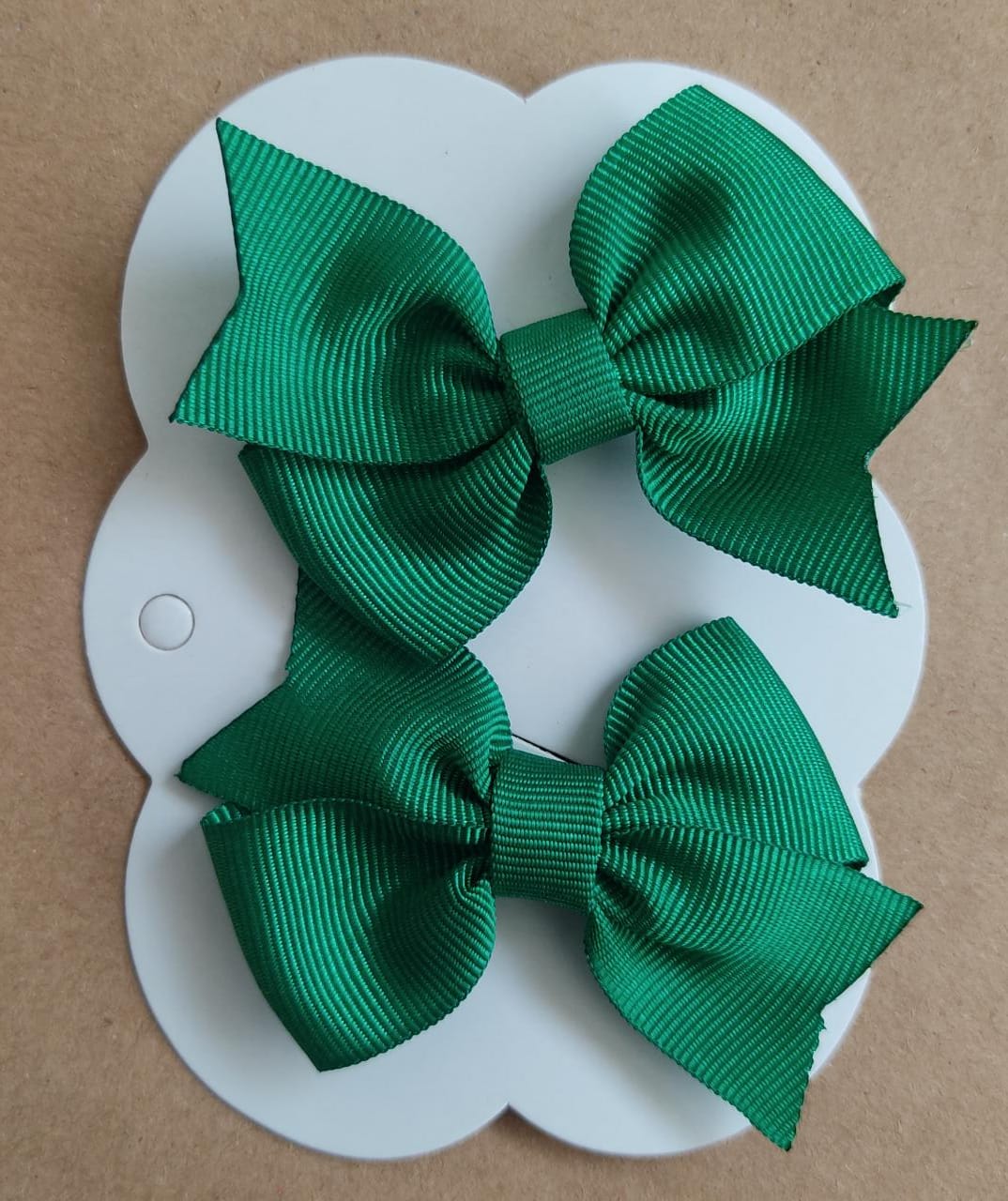 Kit de Dois Laço Baby Infantil Verde Nó Bico de Pato