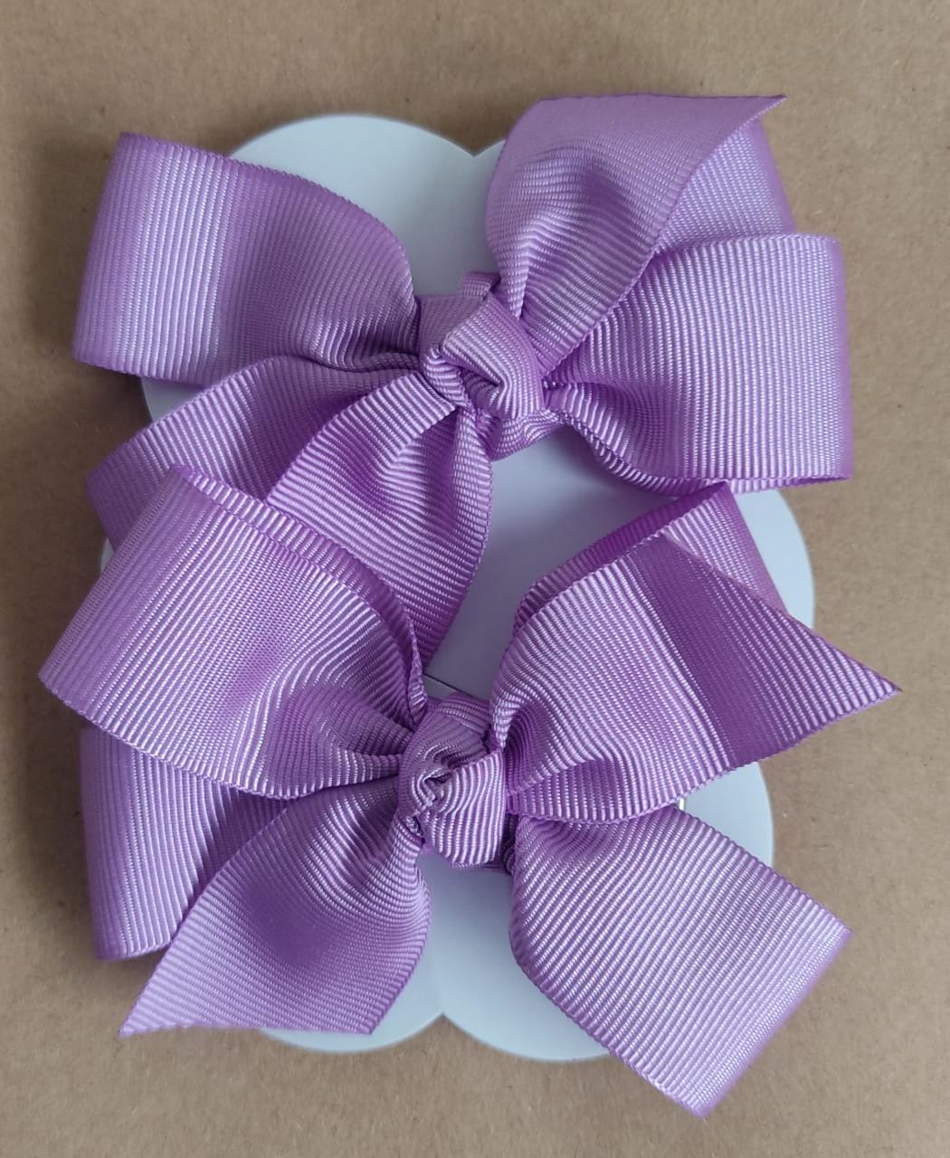 Kit de Dois Laços Infantil Lilás Nó Bico de Pato