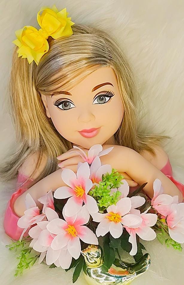 Laço Infantil Amora Amarelo Com Nó e Bico de Pato Pérolas
