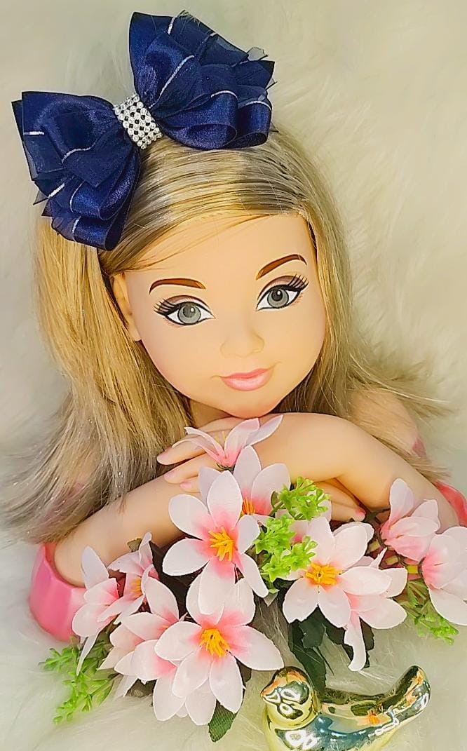 Laço Infantil Azul Marinho Com Detalhe Prateado e Strass Luxo