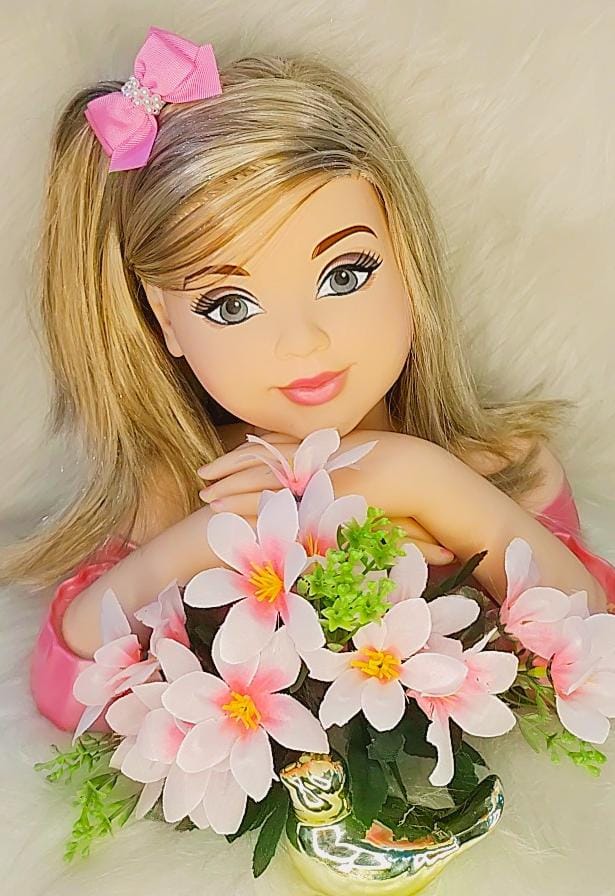 Laço Infantil Baby Rosa Chiclete Com Bico de Pato Pérolas