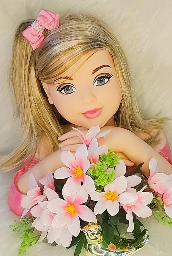 Laço Infantil Baby Rosa Com Bico de Pato Pérolas