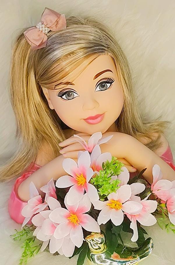 Laço Infantil Baby Rose Com Bico de Pato Pérolas