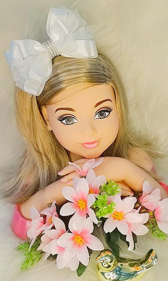 Laço Infantil Branco Com Detalhes Prata e Strass Luxo