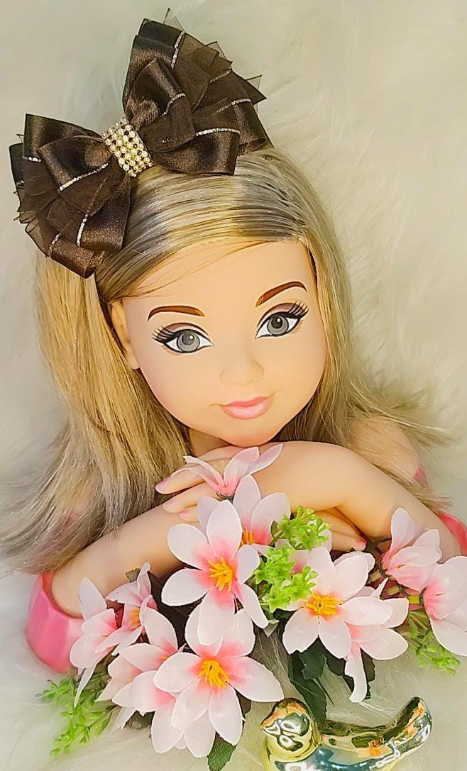 Laço Infantil Marrom Com Detalhe Dourado e Strass Luxo