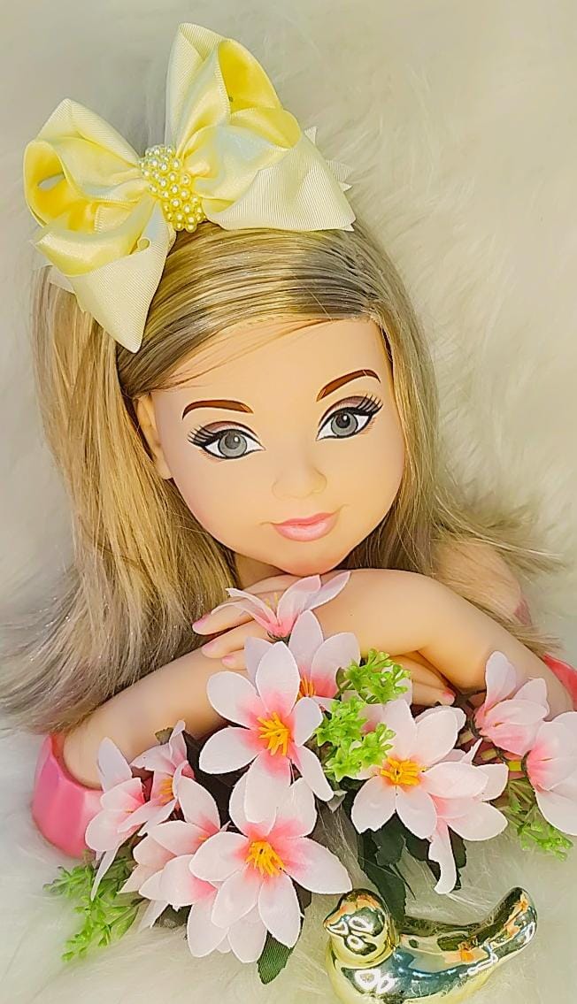 Laço Infantil Maxx Amarelo Bebê C/ Pérolas e Bico de Pato