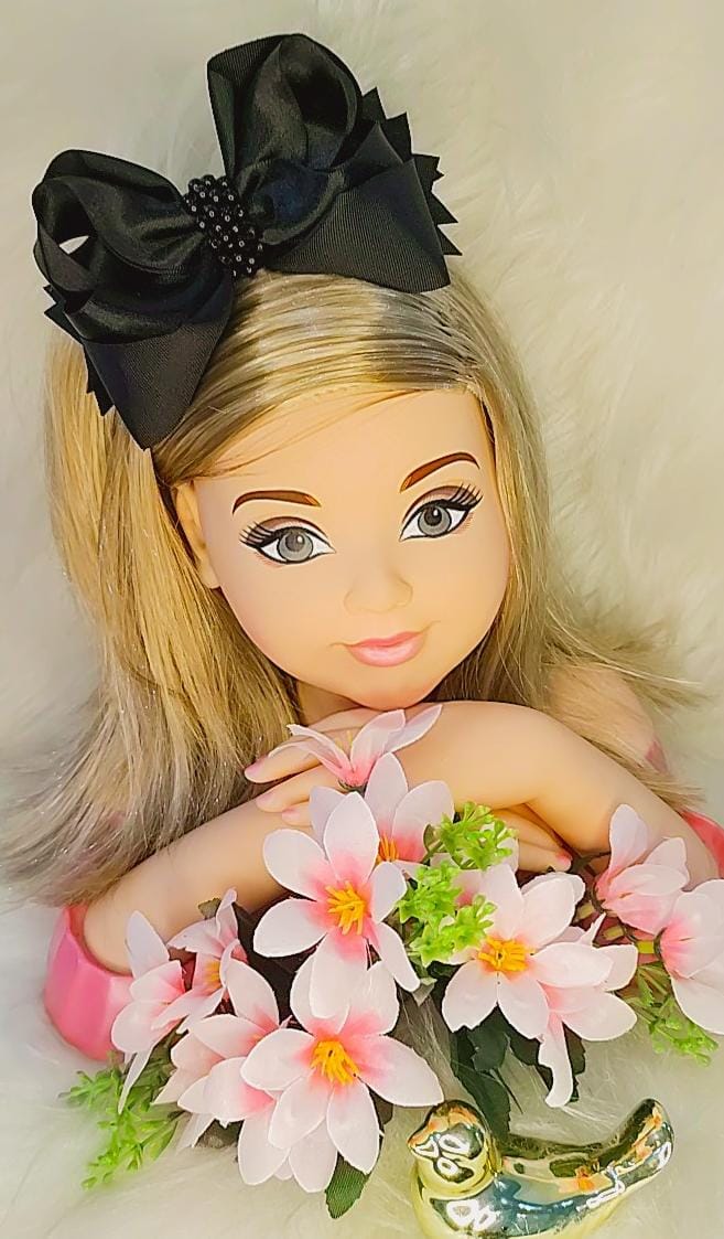 Laço Infantil Maxx Preto C/ Pérolas e Bico de Pato