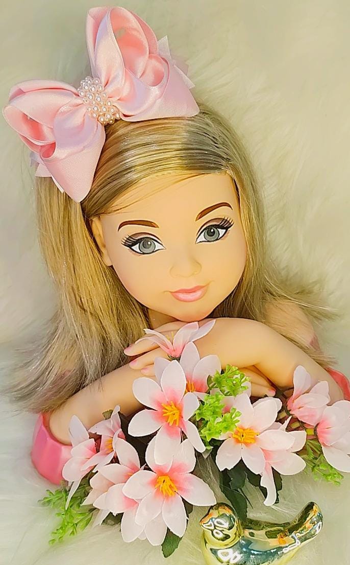 Laço Infantil Maxx Rosa C/ Pérolas e Bico de Pato