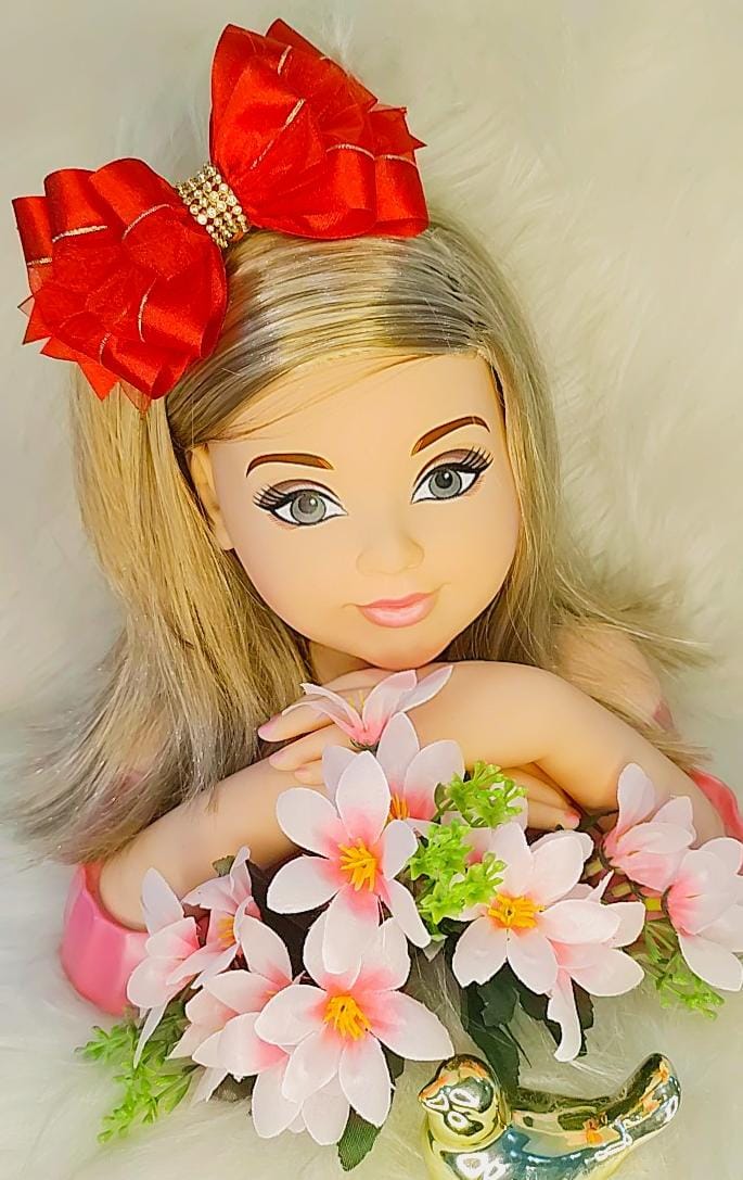 Laço Infantil Vermelho Com Detalhe Dourado e Strass Luxo