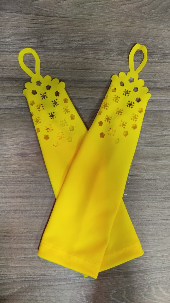 Luva Infantil Luxo Várias Cores de Tamanho Único Cor:Amarelo Ouro
