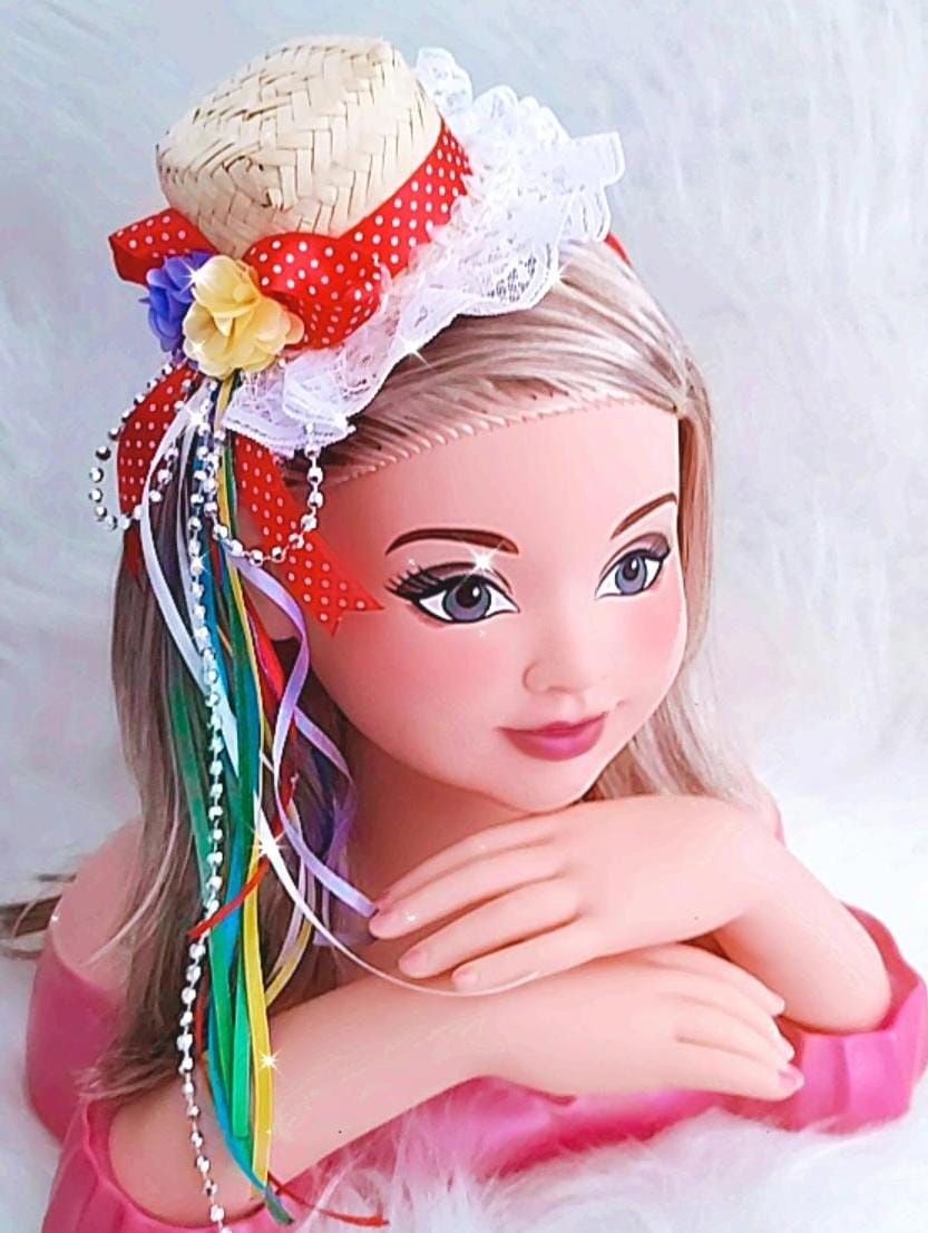 Tiara Infantil Festa Junina Rosa Charmosa Atacado