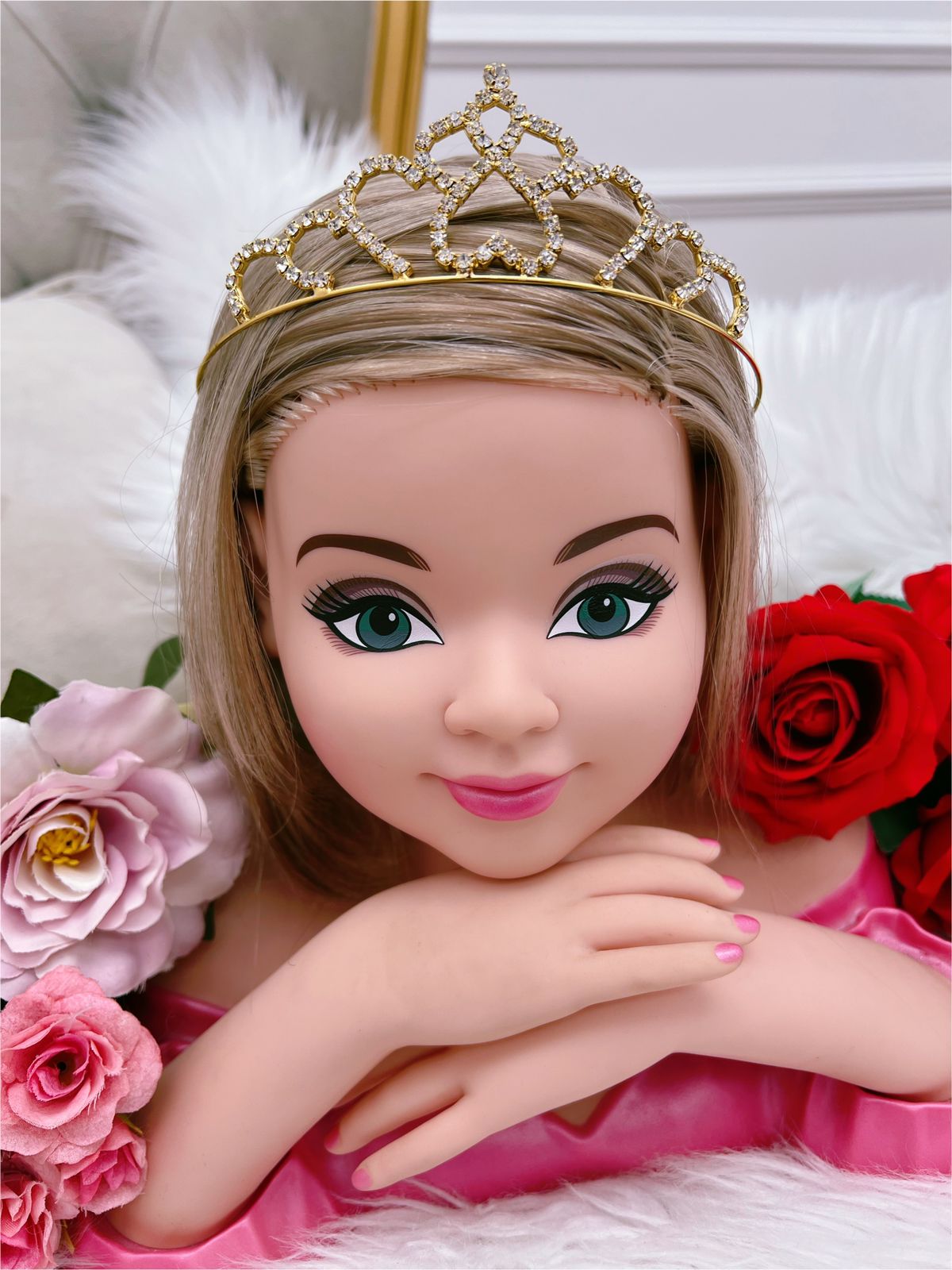 Coroa Infantil Princesa Coração Strass Super Luxo