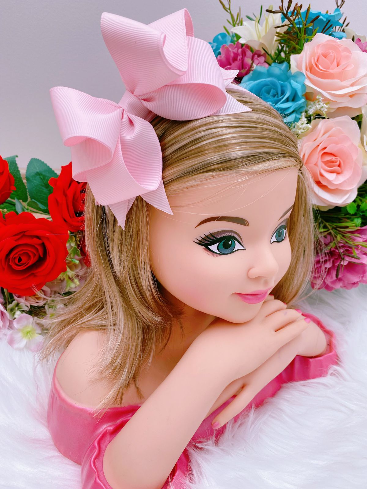 Tiara Infantil 2 em 1 (Tiara e Bico de Pato) Rosa Bebê