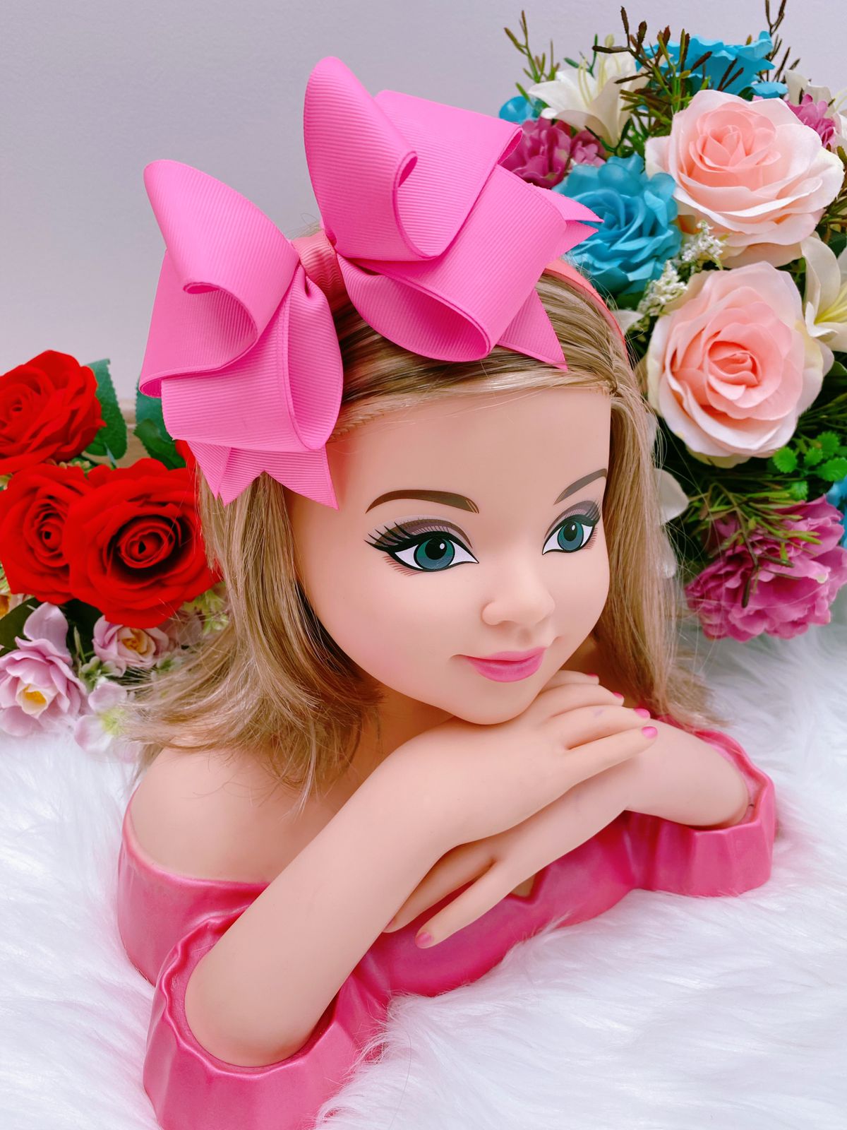 Tiara Infantil 2 em 1 (Tiara e Bico de Pato) Rosa Chiclete