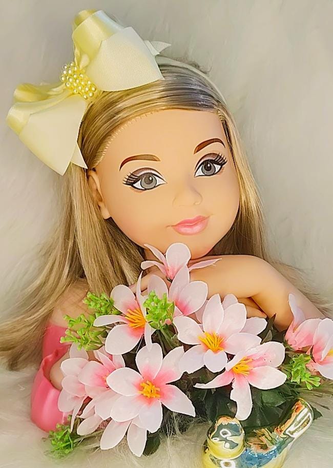 Tiara Infantil Amarelo Claro Maxxi Nó Com Pérolas Luxo