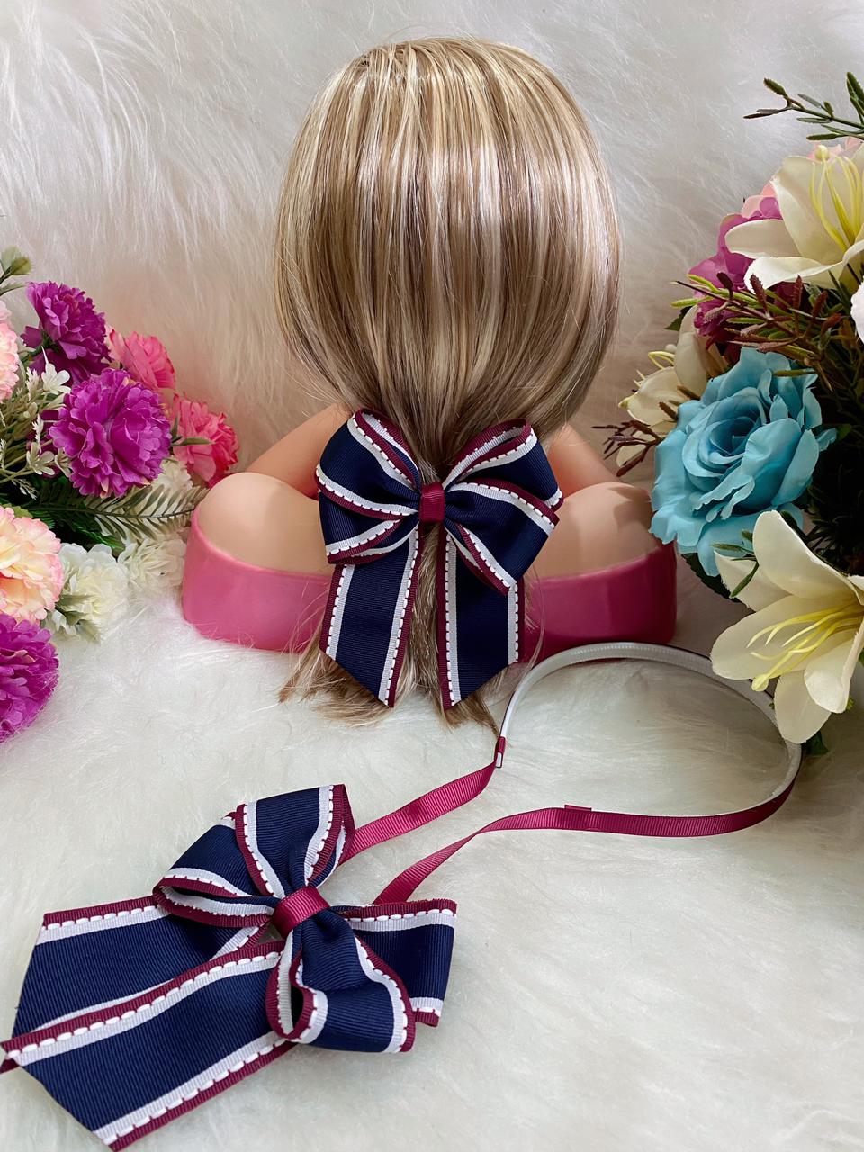 Tiara Infantil Azul Marinho e Marsala Tik Tok Monó