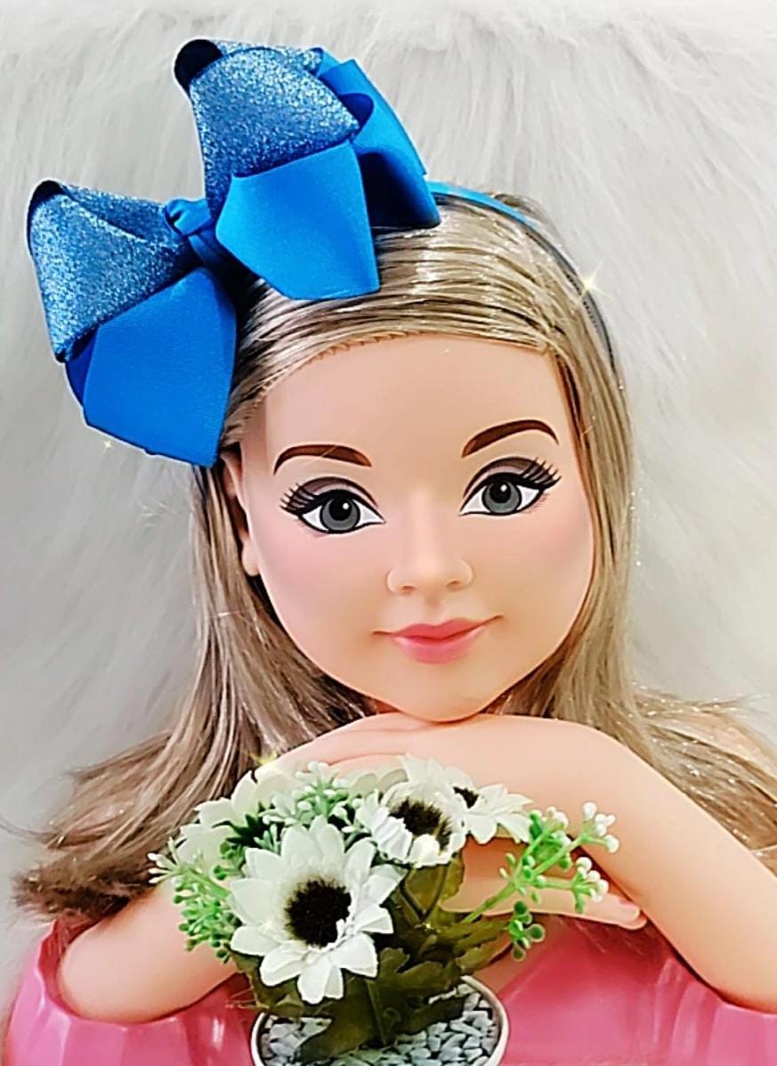 Tiara Infantil Azul Royal Maxxi Nó com Glitter