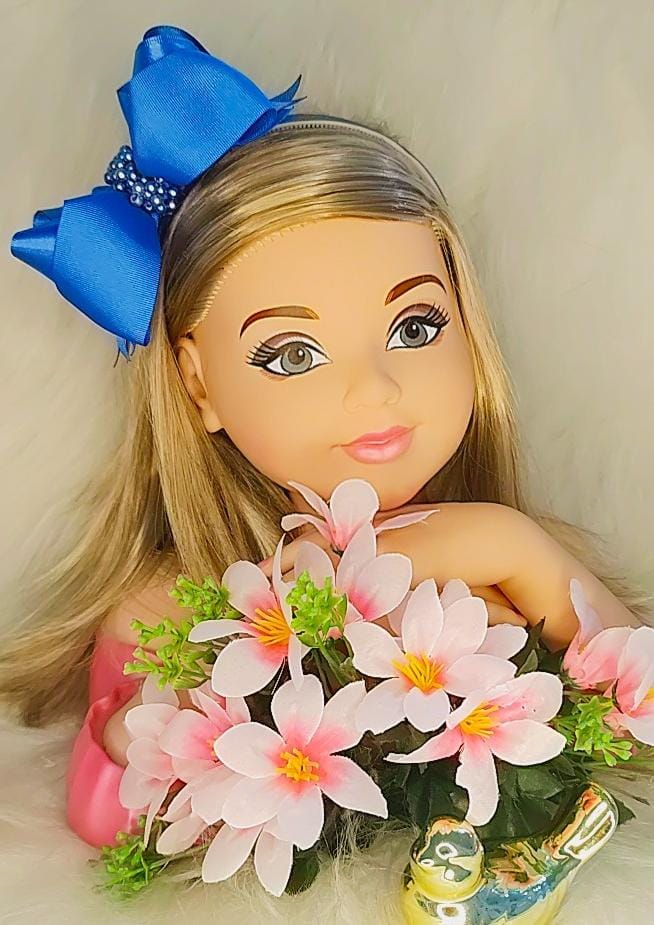 Tiara Infantil Azul Royal Maxxi Nó Com Pérolas Luxo