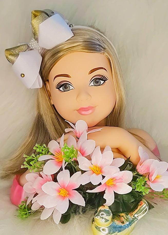 Tiara Infantil Branca e Dourado Com Pérolas e Glitter