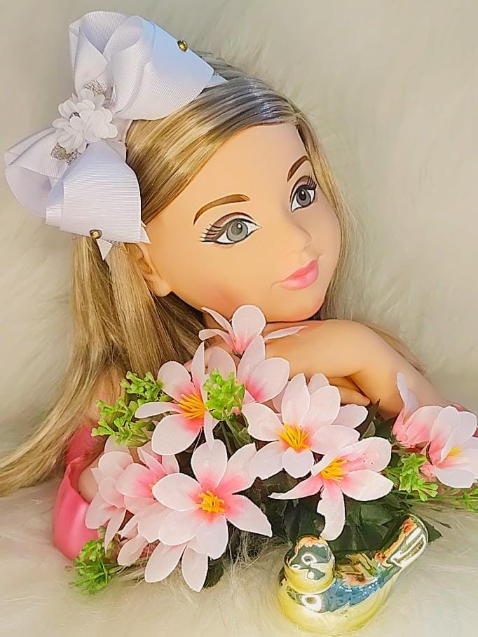 Tiara Infantil Branca e Prata C/ Aplique de Florzinha Strass