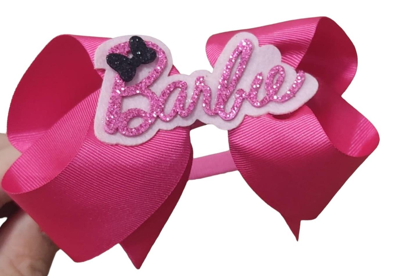 Tiara Infantil da Barbie Pink Com Nó Super Luxo