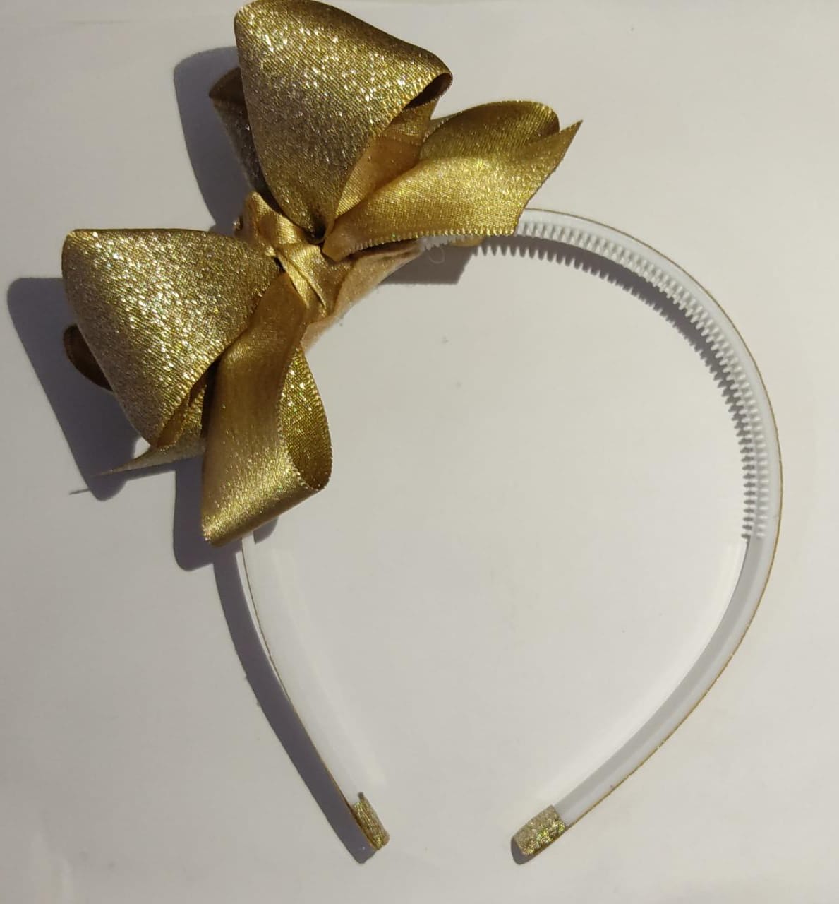 Tiara Infantil Dourada Nó Lurex Glitter