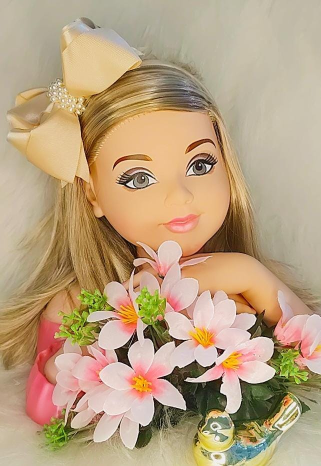Tiara Infantil Nude Claro Maxxi Nó Com Pérolas