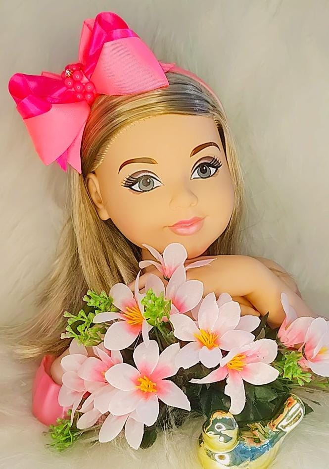 Tiara Infantil Pink Neon Maxx Nó C/ Pérolas e Strass Luxo