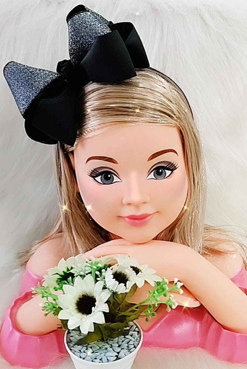 Tiara Infantil Preta Maxxi Nó com Glitter