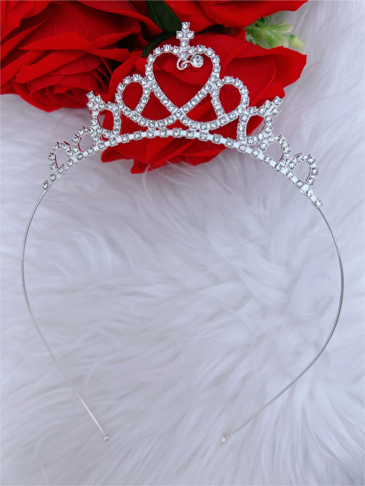 Tiara Infantil Princesa Strass Super Luxo Rosa Charmosa Atacado