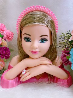 Tiara Infantil de Pérolas Rosa Super Luxo