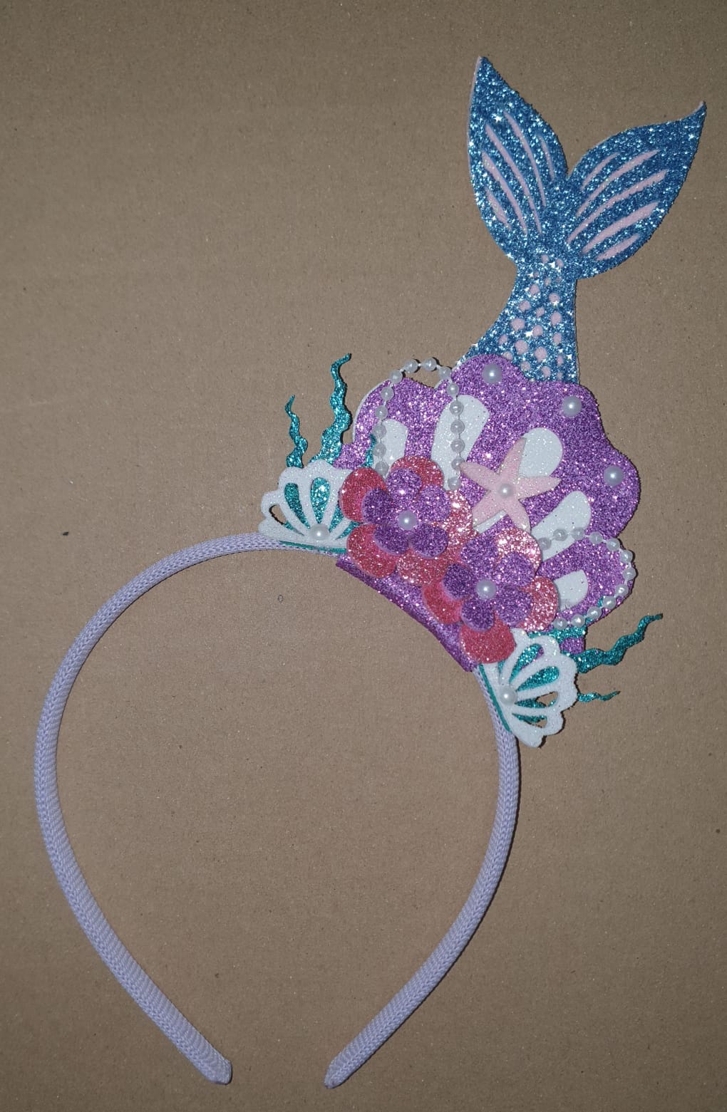 Tiara Infantil Sereia Ariel Lilás Super Luxo