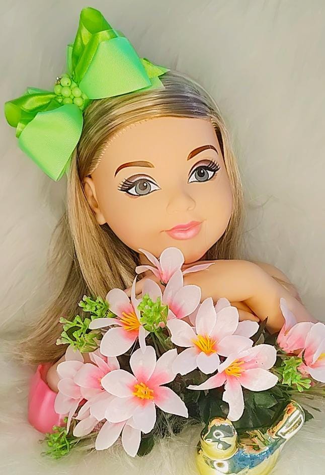 Tiara Infantil Verde Lima Neon Maxx Nó C/ Pérolas e Strass