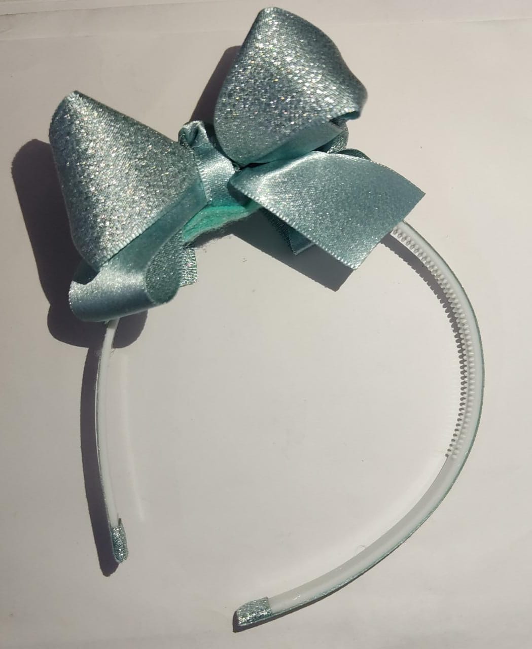 Tiara Infantil Verde Tiffany Maxxi Nó Lurex Glitter