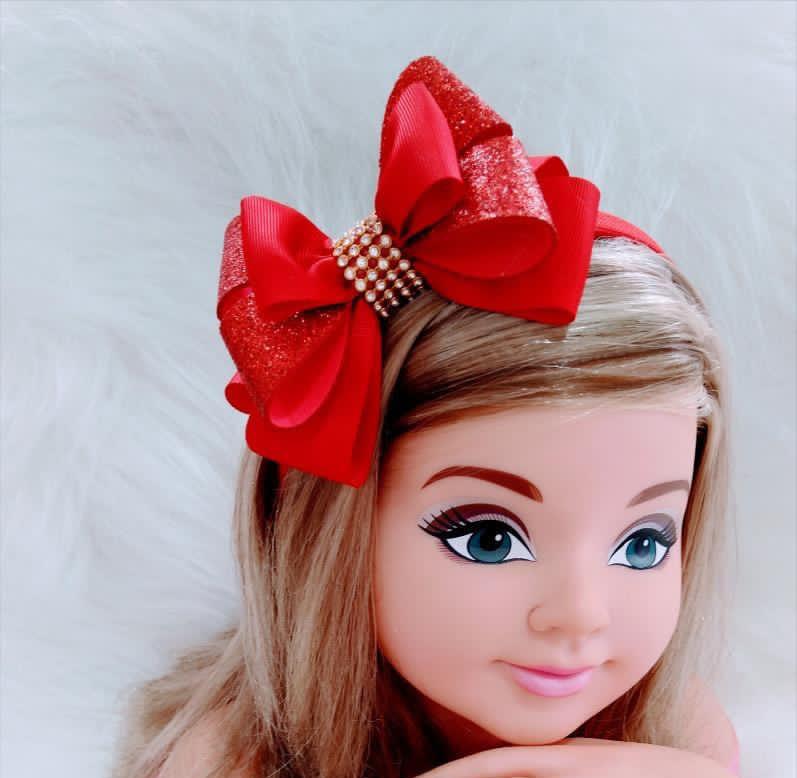 Tiara Infantil Vermelha Luxo Princesa