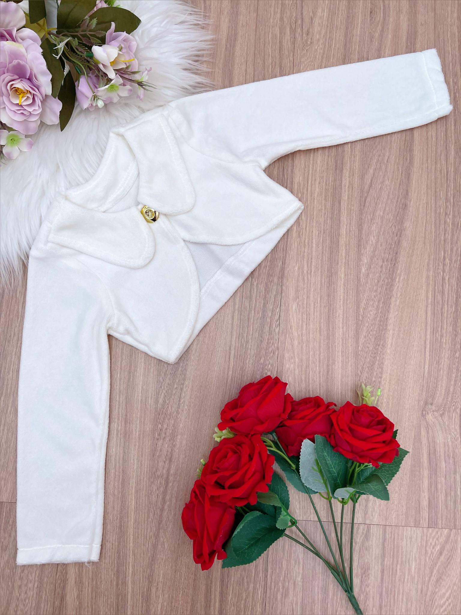 Foto de Bolero Infantil De Malha - Manga 3/4 Para Meninas