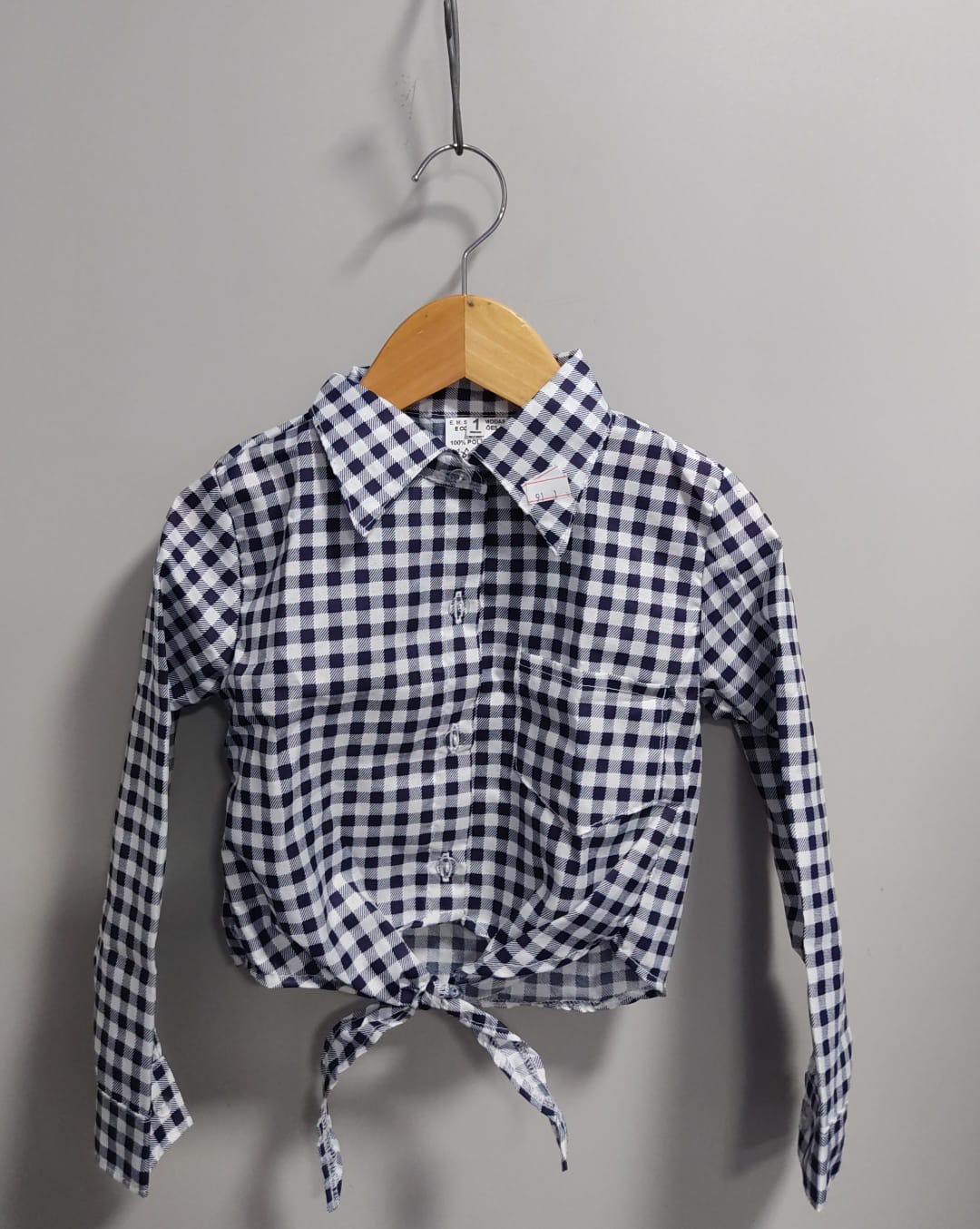 Camisa Meninas Junino Caipira Branca Com Xadrez Azul