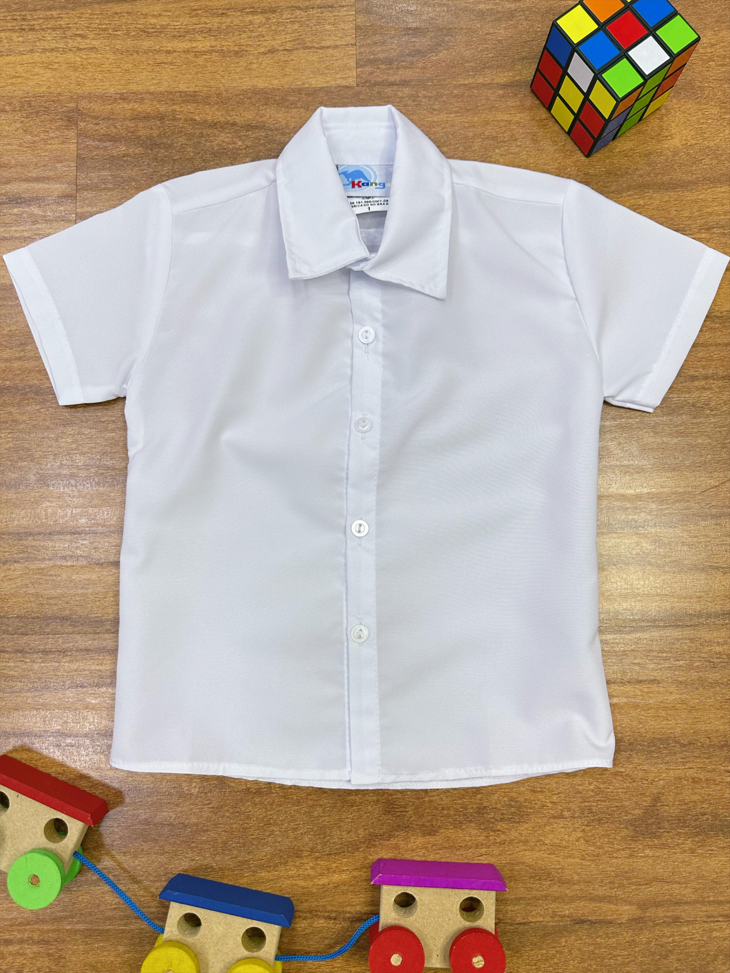 Camisa Social Branca Lisa Com Manga Curta Príncipes
