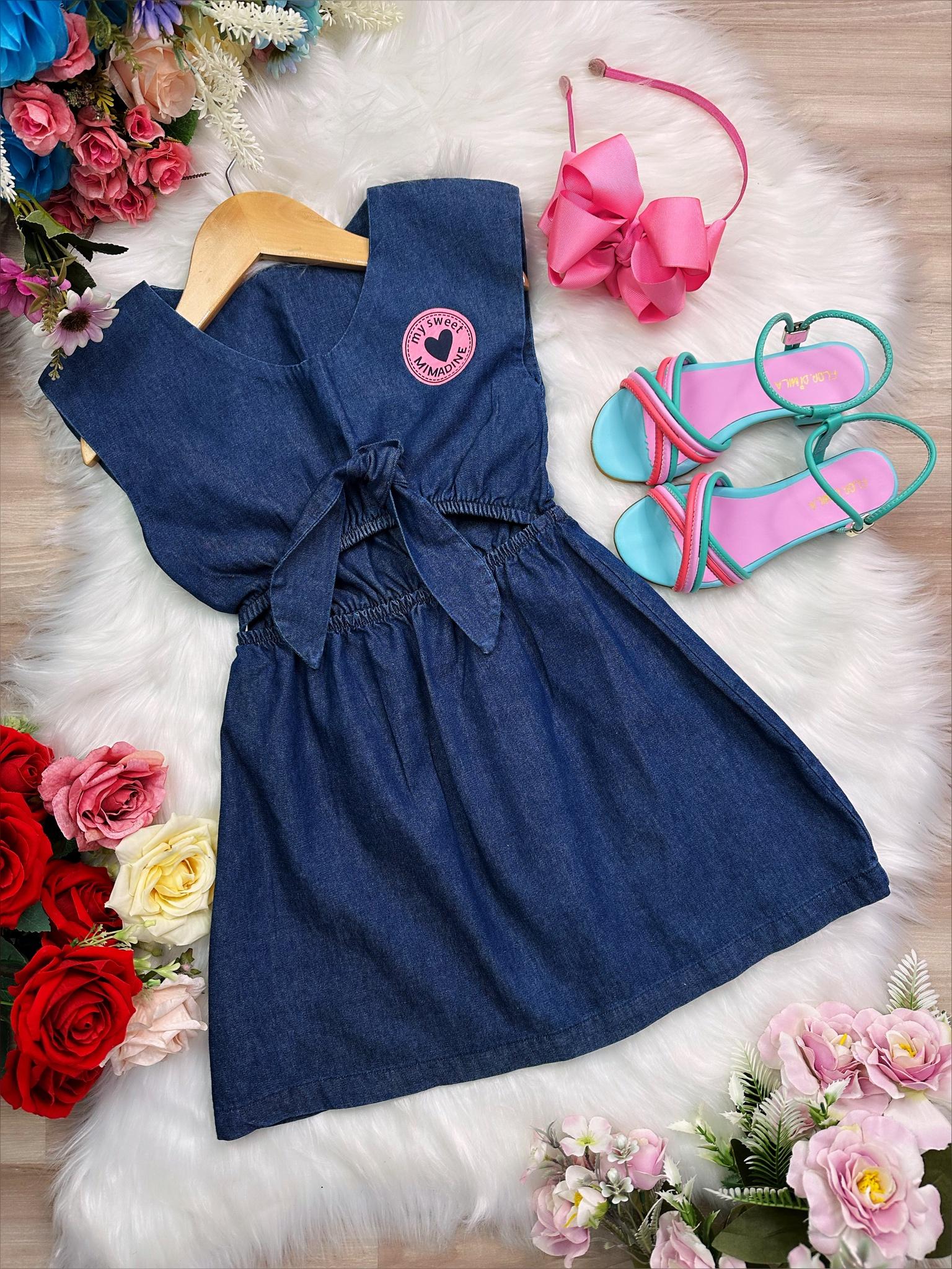 Vestido Infantil de Jeans My Sweet Luxo Casual